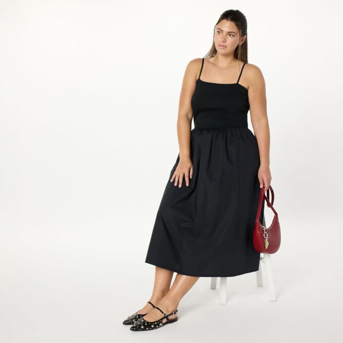 The Drop Women's Robyn Mixed Media Spaghetti Strap Midi Dress – Bild 7