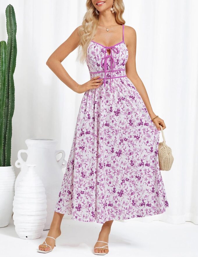 GRACE KARIN Women's 2025 Summer Casual Floral Boho Dress Spaghetti Strap Flowy Beach Maxi Dresses – Bild 3
