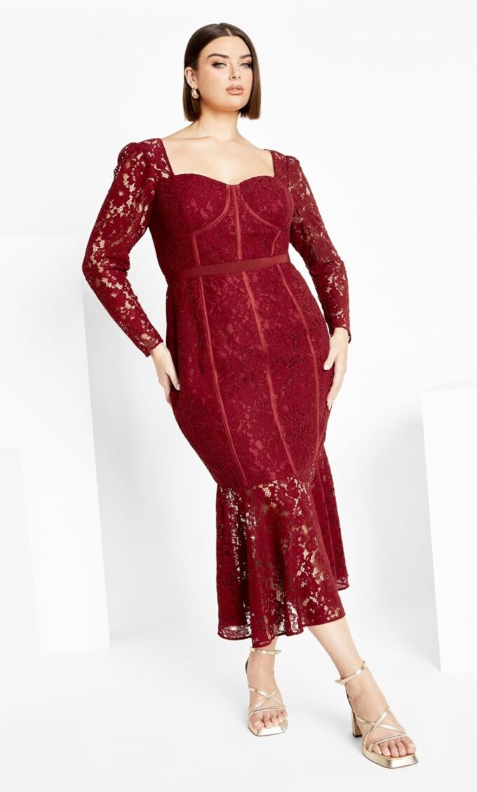 City Chic Plus Size Dress, Lace Valencia Dress – Bild 3
