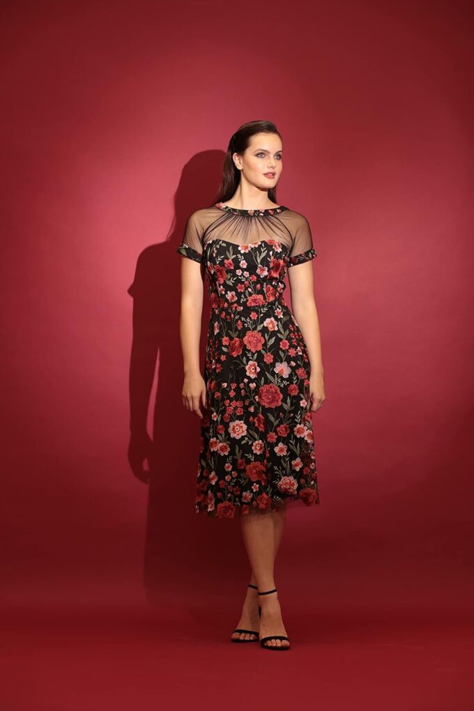 Maggy London Women's Illusion Dress Occasion Event Party Holiday Cocktail Guest of Wedding. – Bild 5