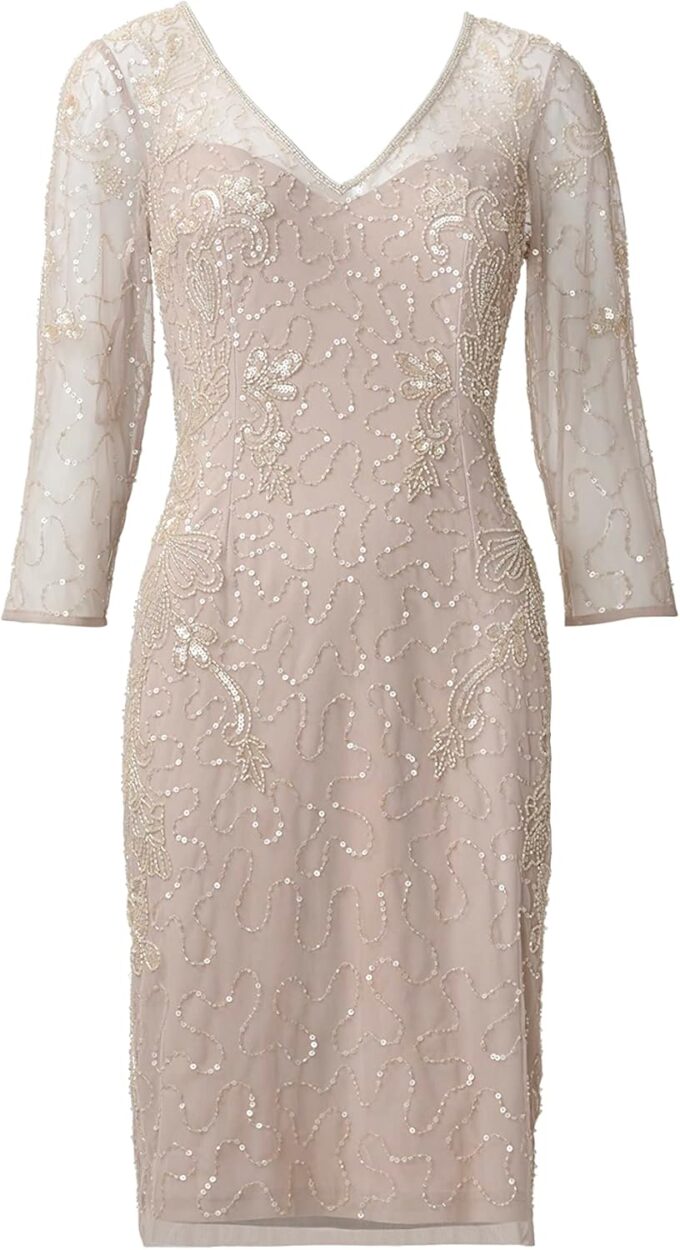 Adrianna Papell Women's Beaded Short Dress – Bild 5