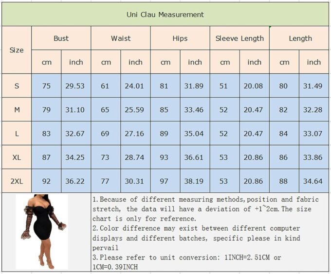 Uni Clau Women Sexy Mesh Sheer Puff Long Sleeve Mini Dress Bodycon Deep V Neck Patchwork Party Clubwear Dress – Bild 7