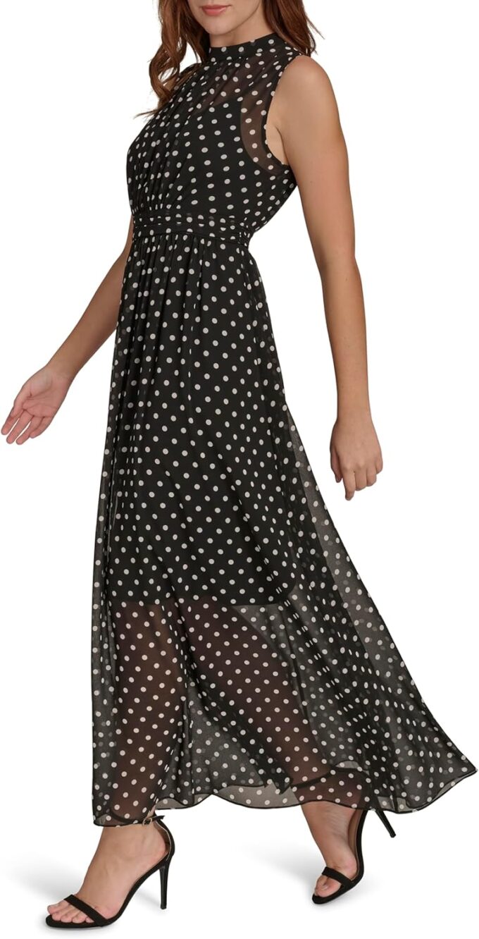 Tommy Hilfiger Women's Flattering Fancy Maxi Sleeveless Dress