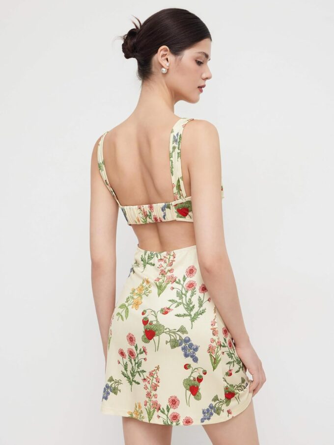 CIDER Women's Summer Floral Dress Square Neck Mini Dress Sleeveless Cute Sundress Party Dresses Trendy 2025 – Bild 4