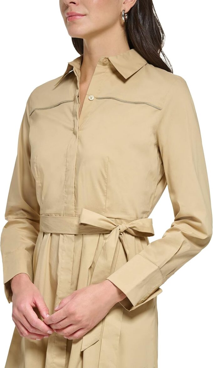 DKNY womens Cotton Collar Shirt Dress – Bild 4
