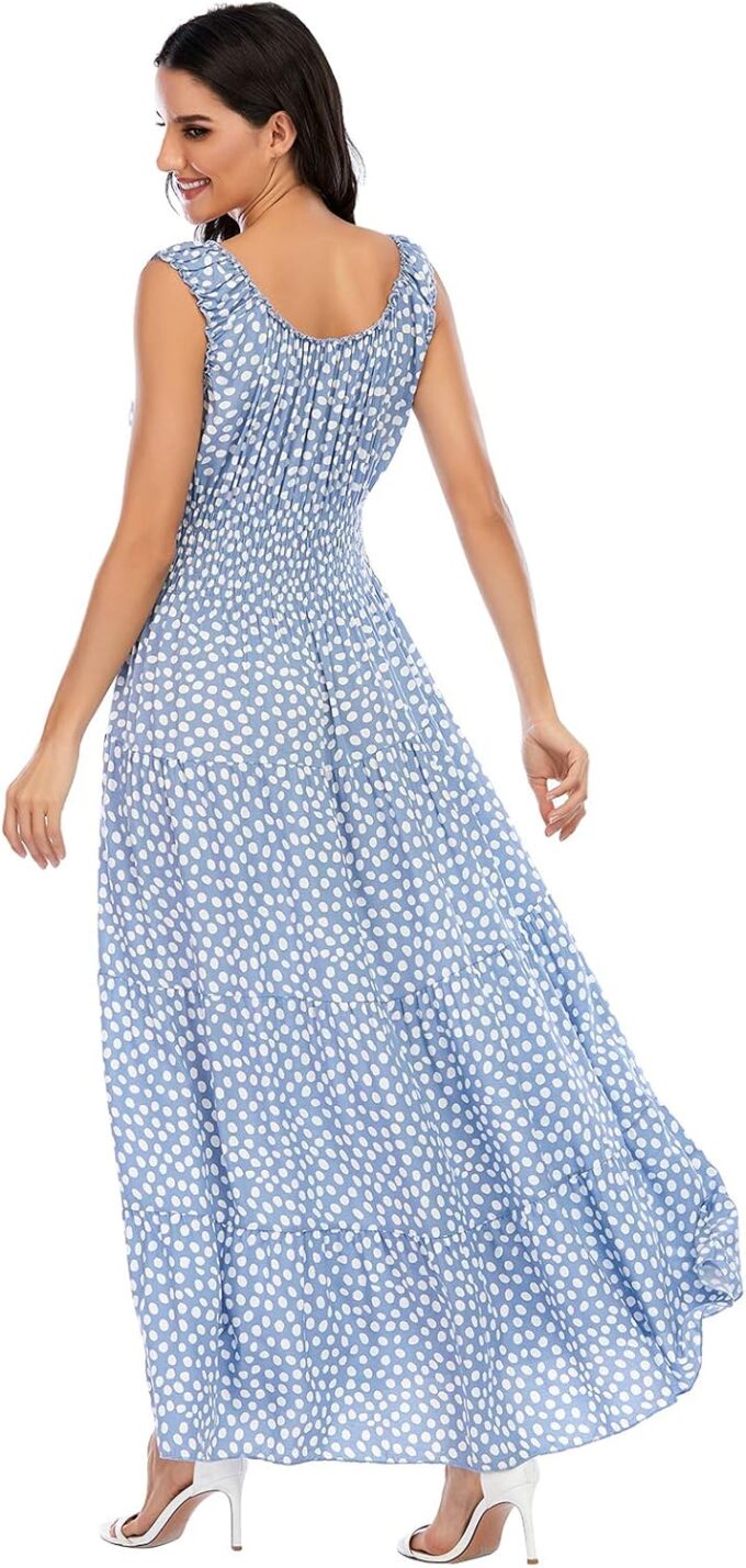 OSTOO Women's 2025 Summer Boho Floral Print Tiered Casual Flowy Long Maxi Dress – Bild 3