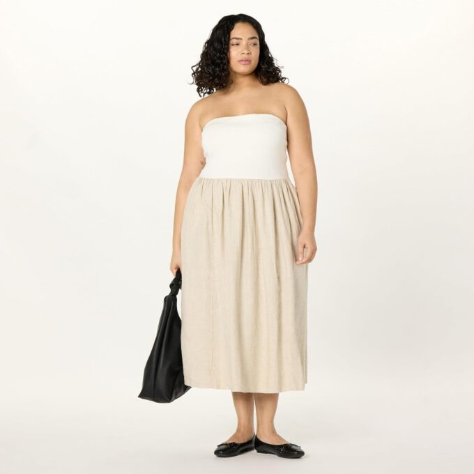 The Drop Women's Hellen Strapless Mixed Media Maxi Dress – Bild 7