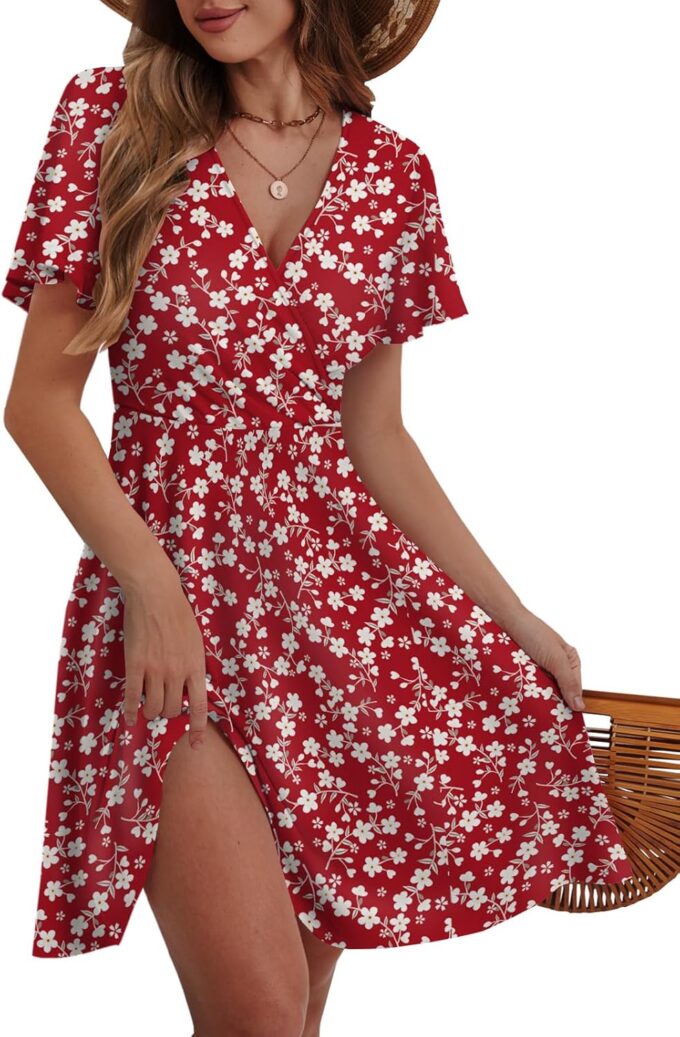MixShe Summer Dresses for Women 2025 Floral Sundresses Elegant Classy Fashion Casual Outfit Plus Size