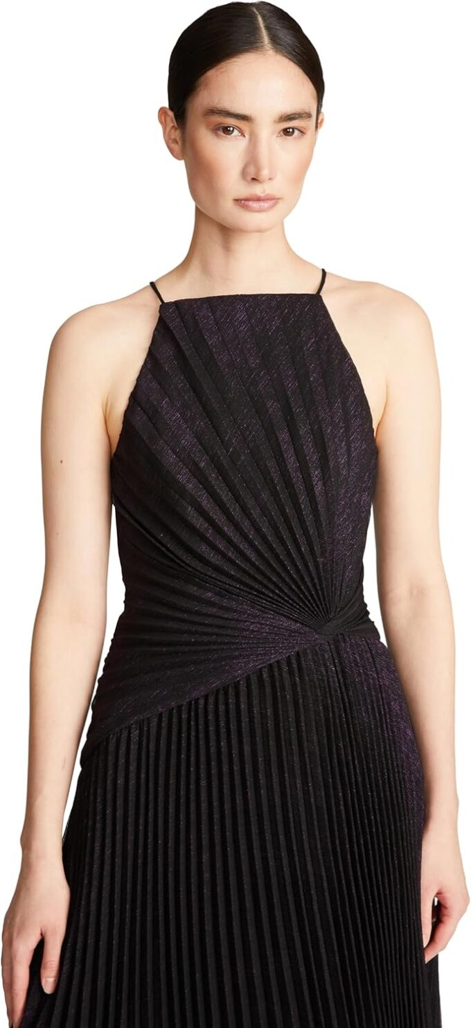H HALSTON Women's Cocktail Dress in Foil Chiffon – Bild 2