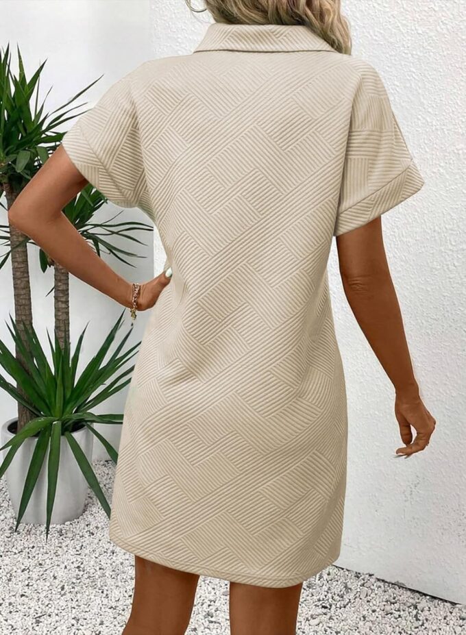 Acelitt Summer Lapel Collared Dresses for Women 2025 Batwing Short Sleeve Mini Dress Beach Sundress – Bild 3