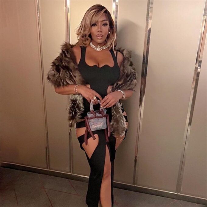 Women's Sexy Sleeveless Hollow Out Maxi Dress Tassel See Through Backless Bodycon Party Club Long Dress – Bild 5