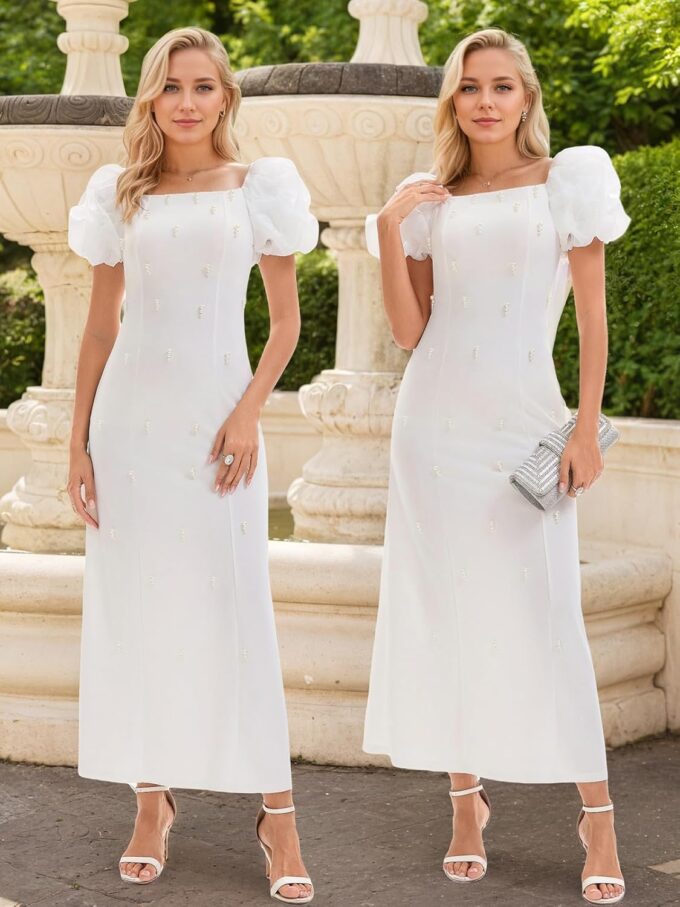 Women's Summer Club & Night Out Dresses Elegant Evening Party Cocktail Sexy Ruched Prom Wedding Guest Maxi Dress – Bild 5