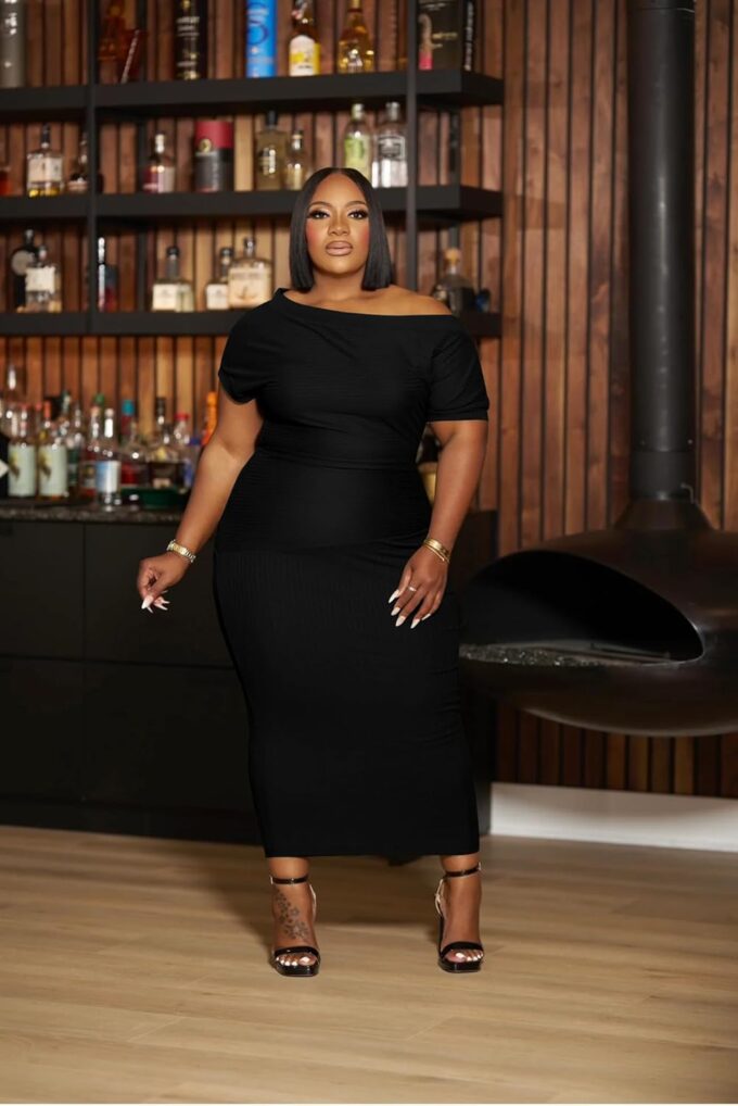 YeGine Women Plus Size Bodycon Long Dress Off Shoulder Sexy Slim Elegant Dresses – Bild 5