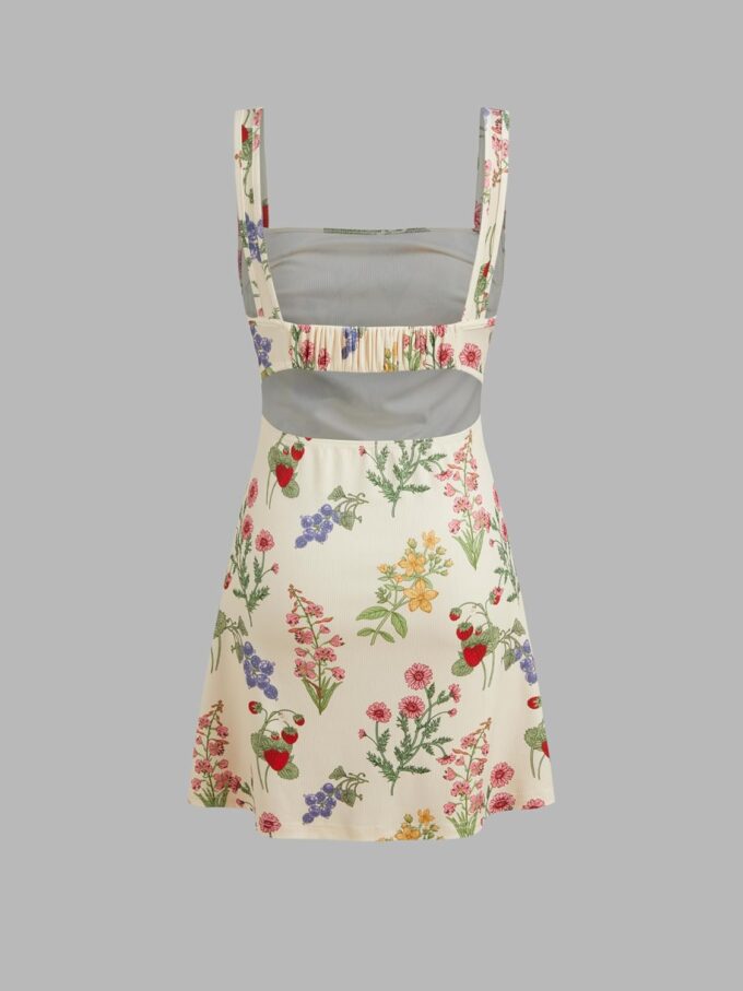 CIDER Women's Summer Floral Dress Square Neck Mini Dress Sleeveless Cute Sundress Party Dresses Trendy 2025 – Bild 8