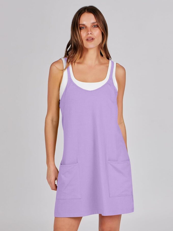 ANRABESS Women Athletic Dress Summer Tennis Workout Active Sports Mini Romper Dress Built in Shorts Travel Vacation Clothes – Bild 3