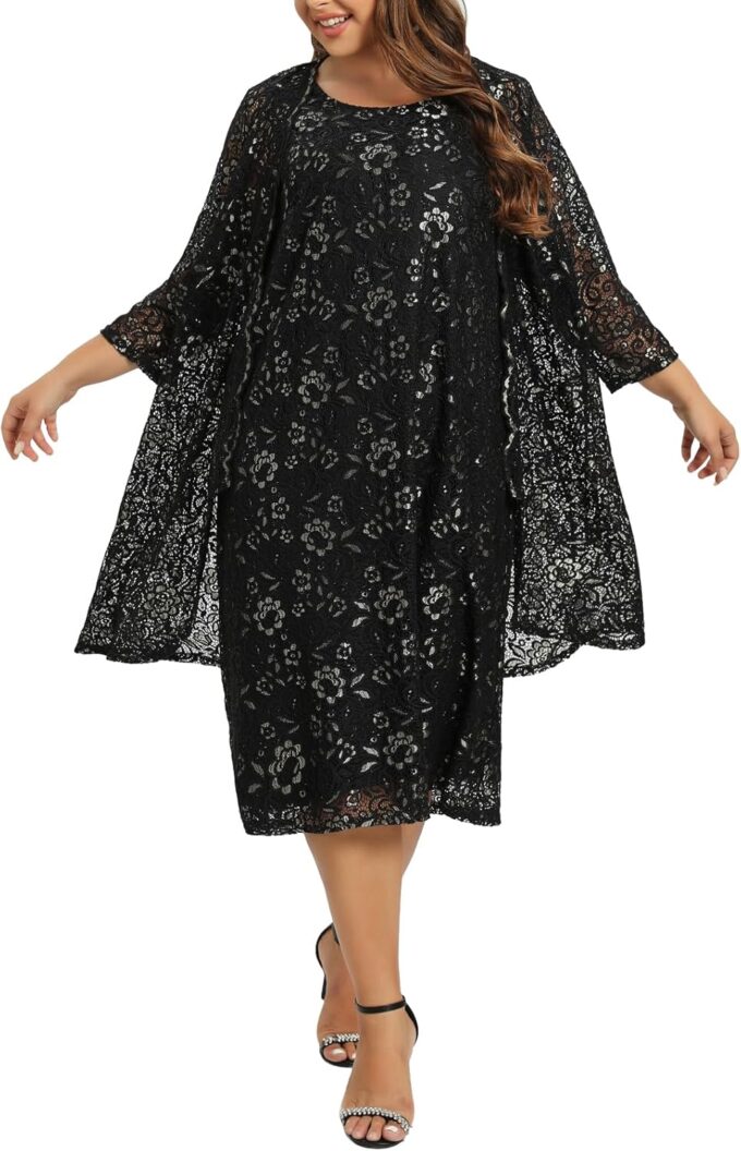 Women's Plus Size 2 Piece Mother of The Bride Dress Formal Evening Jacket Set Mother Gifts Special Occasion Party Dresses – Bild 2