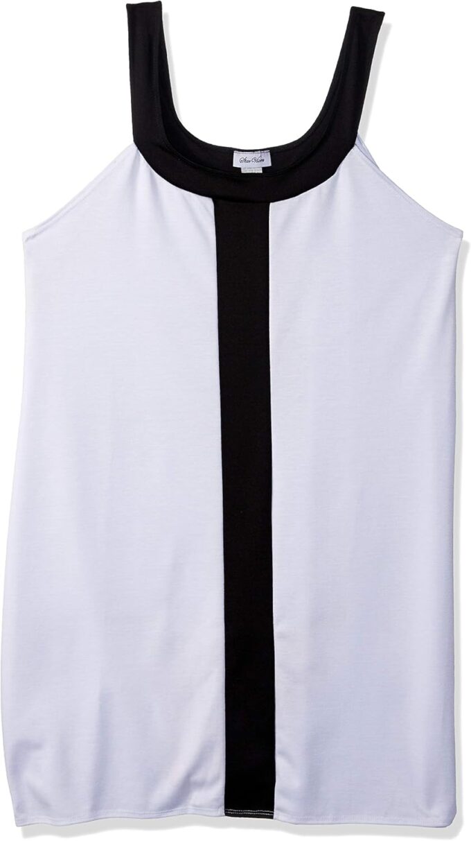Star Vixen Damen Kleid, Übergröße, ärmellos, Stretch, figurbetont, mit schmeichelhaftem Colorblock-Joch und Frontpanel, Größe L