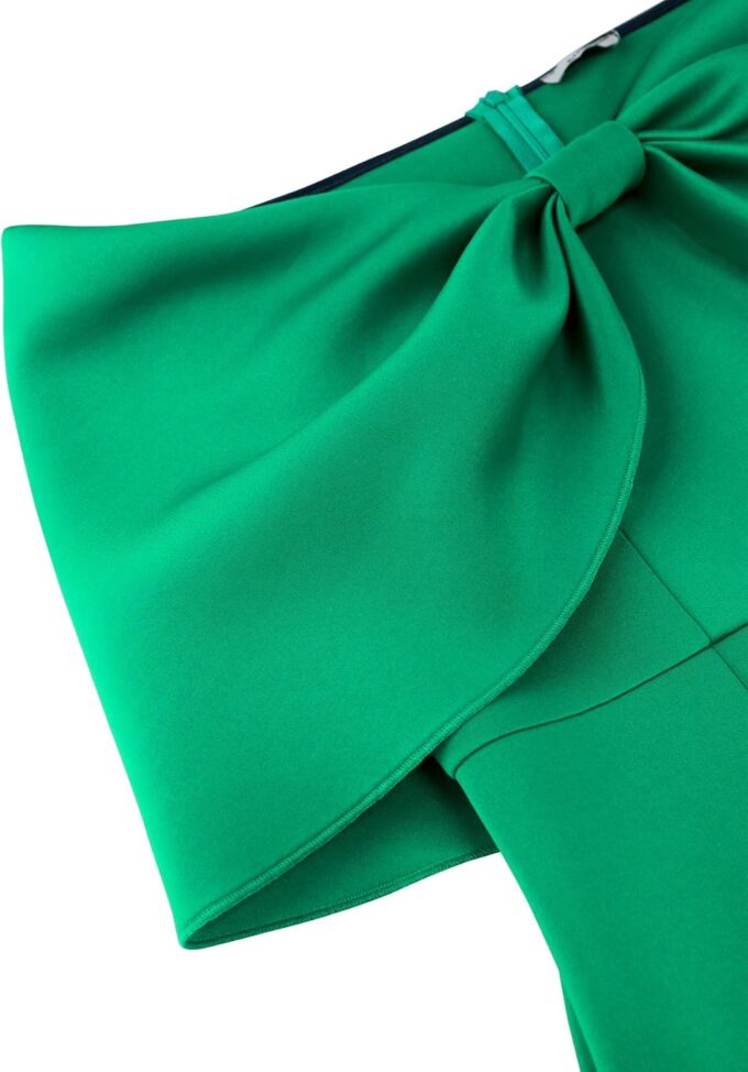 ONTINVA Women Bowtie Off Shoulder Party Formal Bodycon Midi Dresses Elegant Cocktail Event Prom Dress – Bild 7
