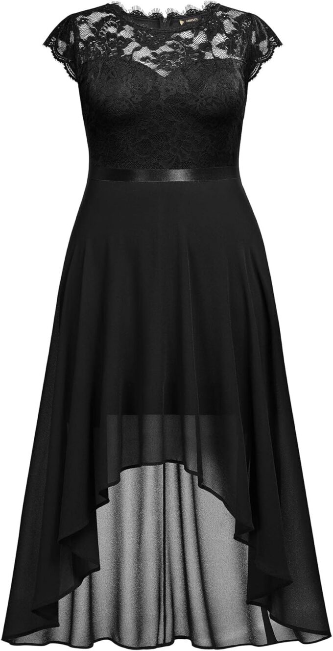 Miusol Women's Plus Size Formal Floral Retro Lace Elegant Bridesmaid Party Maxi Dress – Bild 5