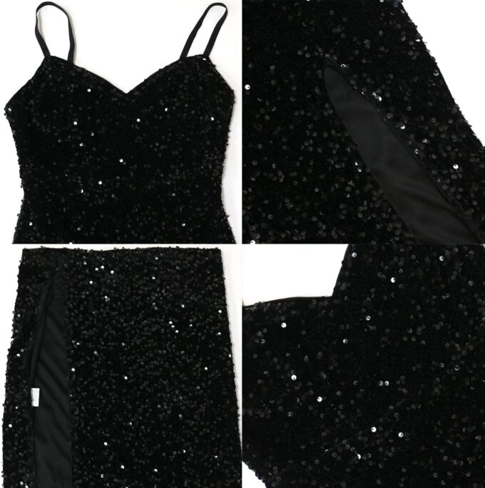 Women Sleeveless Off Shoulder Split Evening Cocktail Long Dress – Bild 5