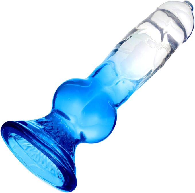 Difemstoy Realistischer Dog Dildo, 22 CM Gelee Dildo mit Saugnapf,Flexibel Analdildo Sex Toys für Frauen G Punkt