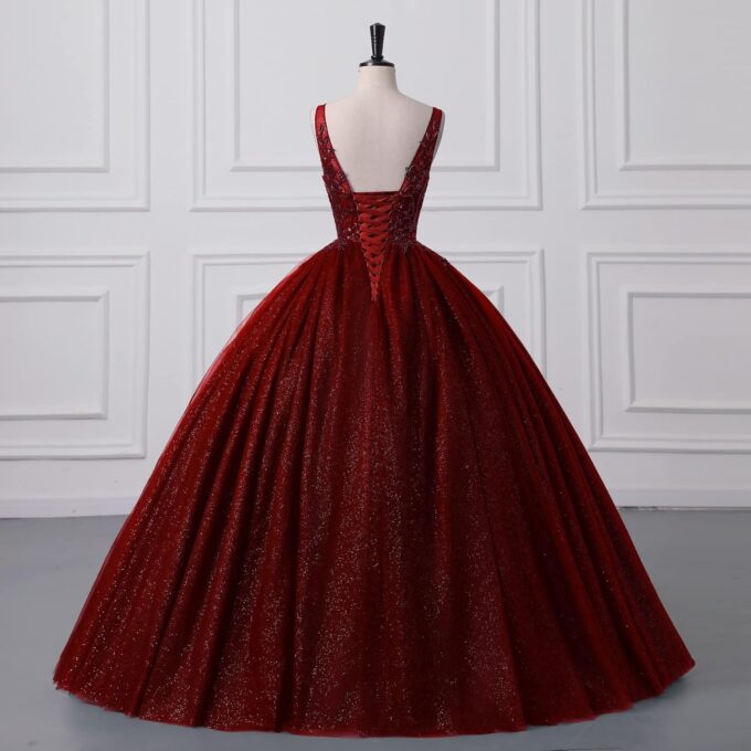 Engerla Women's Beading Sweetheart Ball Gown Tulle Layed Long Quinceanera Dress – Bild 2