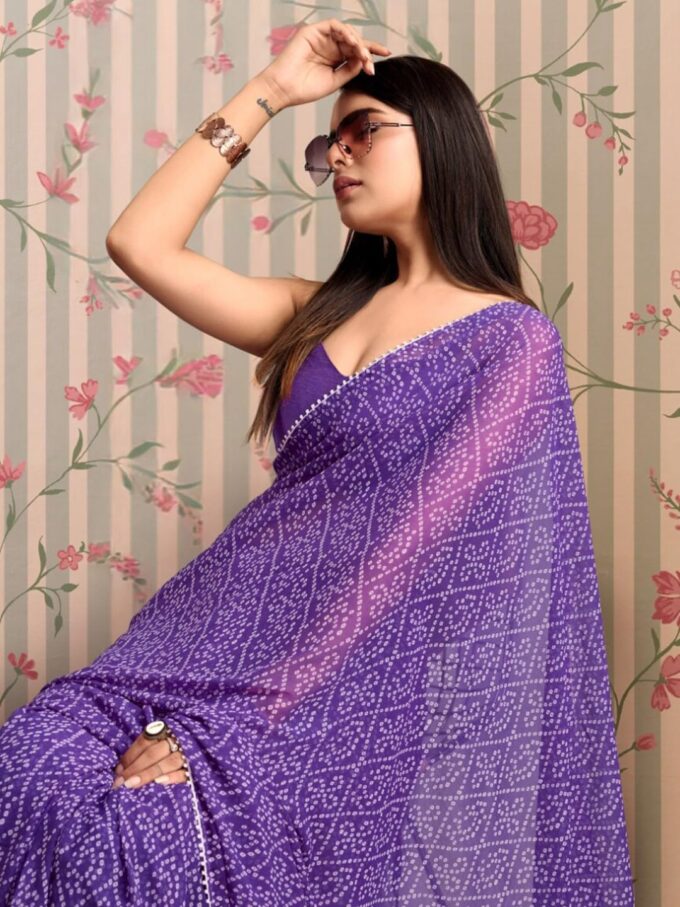DIVUS Ready to wear Pre draped Prestitched one min readymade Designer Parywear saree with Unstitch Blouse – Bild 3