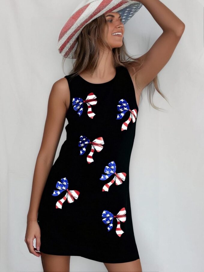 ASTANFY Women American Flag Dress: Red White and Blue Tank Dress 4th of July Dresses Summer Patriotic Shirts – Bild 4