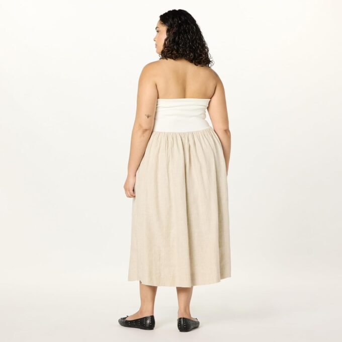 The Drop Women's Hellen Strapless Mixed Media Maxi Dress – Bild 6