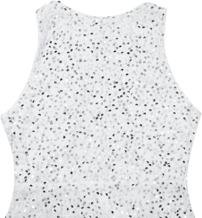 Women's Sexy Backless Sparkly Sequin Mini Dress Split Hem Glitter Velvet Tank Dress Prom Party Cocktail Dress – Bild 6