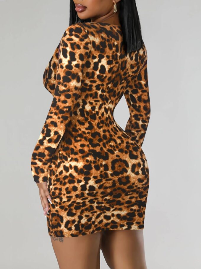 Women's Long Sleeve Bodycon Dress - Mini Spring Fall Club Party Fitted Tight Pencil Dresses – Bild 5