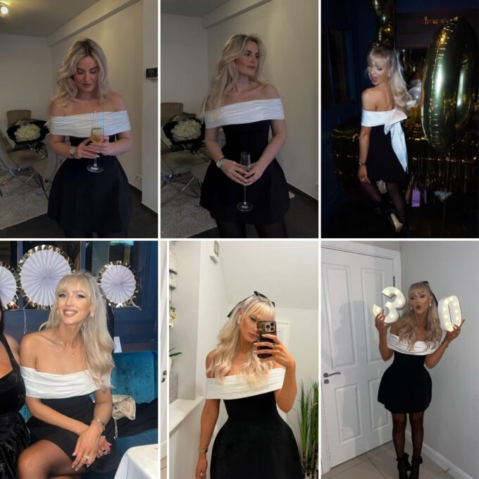 AIBEARTY Women's Elegant Big Bow Off Shoulder Mini Dress Sexy Strapless Backless Party Cocktail Evening Wedding Dresses – Bild 6