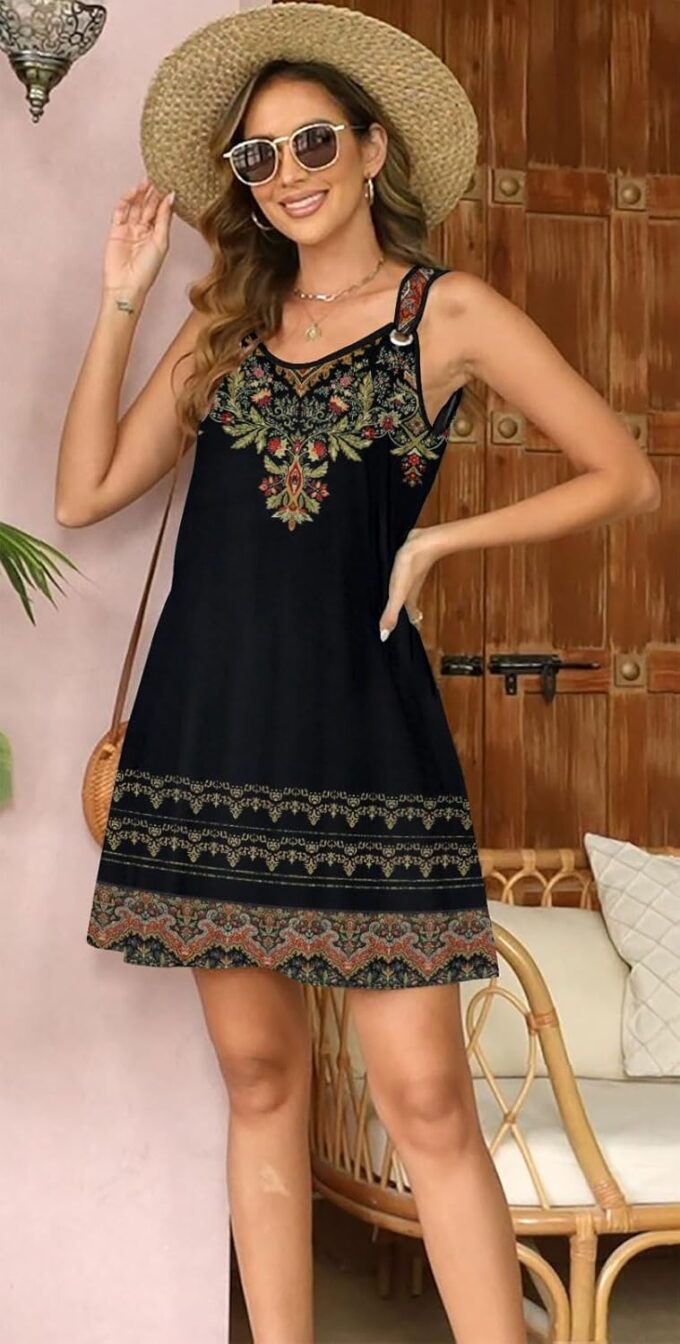 Summer Dresses for Women 2025 Sundresses Sleeveless Beach Swimsuit Cover Ups Spring Casual Loose Tank Tshirt Sun Dress – Bild 6