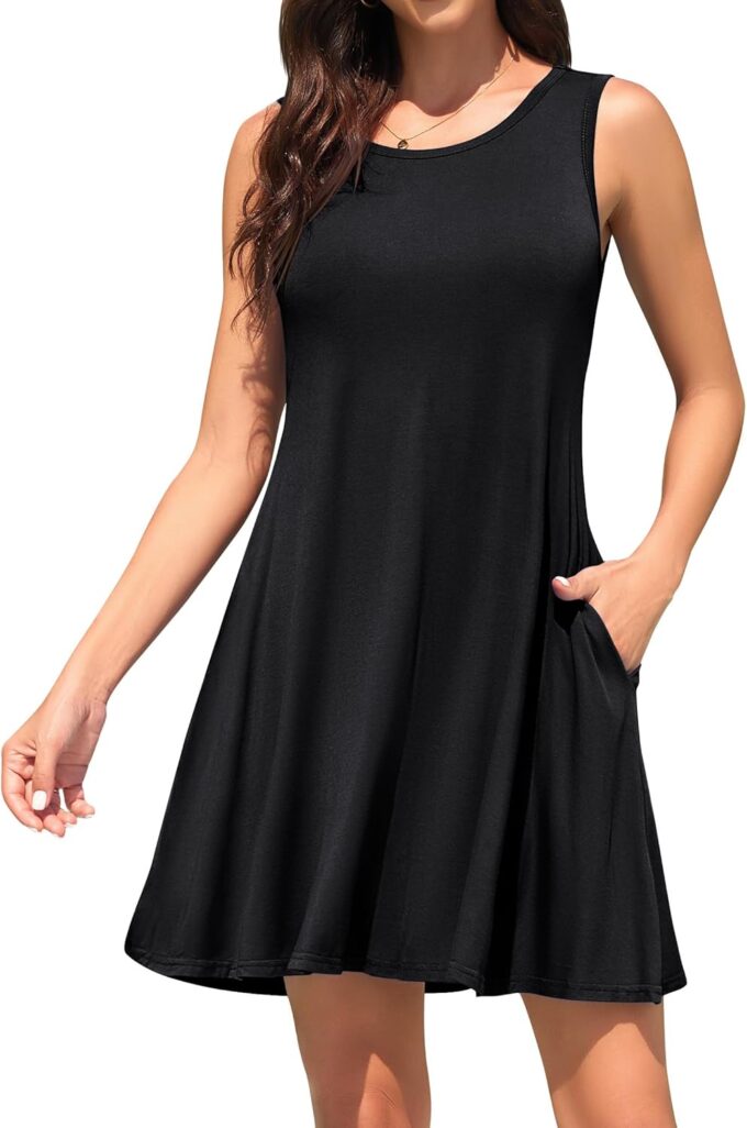 WEACZZY Women Summer Casual Swing T Shirt Dresses Beach Cover up Loose Dress – Bild 2