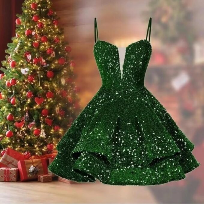 RSOETOO Sequin Short Homecoming Dress for Teen Sparkly Prom Dresses Sweet 16 Photo Shoot Cocktail Gowns RO058 – Bild 5