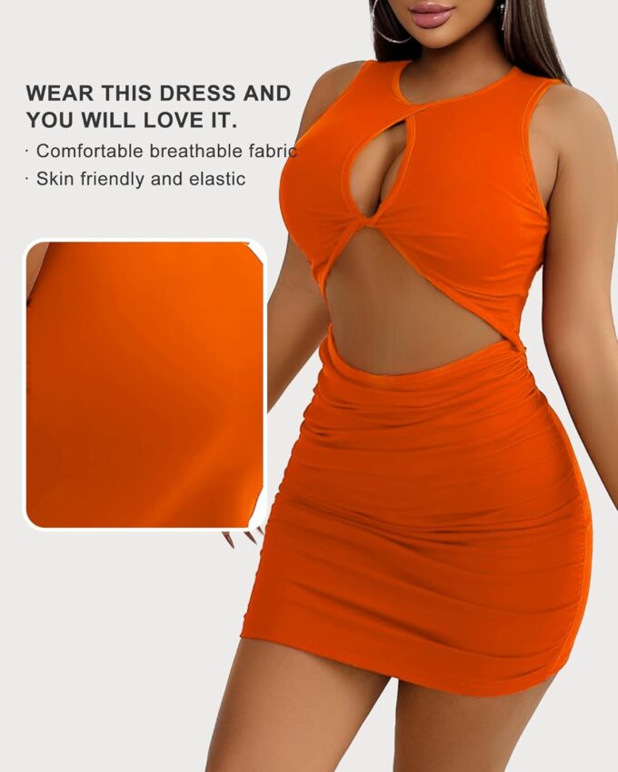 Club Dress for Women 2024 - Sexy Mini Party Bodycon Tight Homecoming Outfit – Bild 2