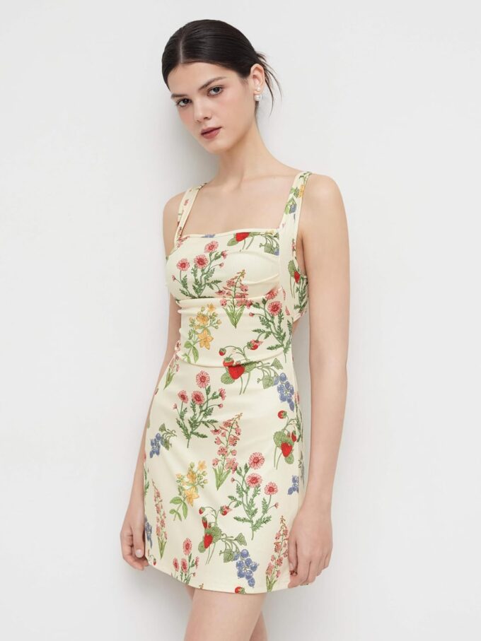 CIDER Women's Summer Floral Dress Square Neck Mini Dress Sleeveless Cute Sundress Party Dresses Trendy 2025 – Bild 3