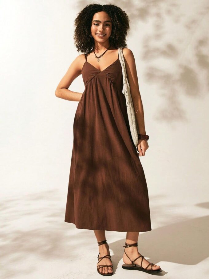 SKAYS Women's Maxi Long Dresses Summer Spaghetti Strap Flowy Sleeveless A-Line Beach Vacation Sundress with Pockets – Bild 3