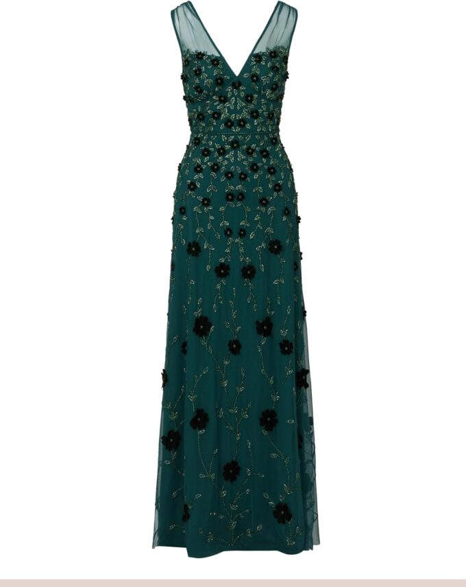 Adrianna Papell Women's Beaded Mesh Illusion Dress – Bild 5