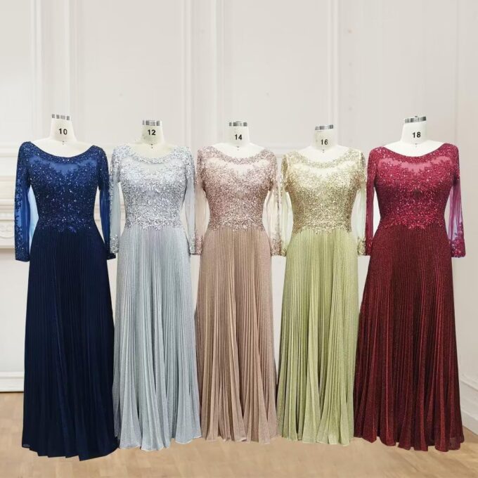 ForElise Mother of The Bride Dresses for Wedding 3/4 Sleeve Lace Appliques Long Formal Evening Dress – Bild 6