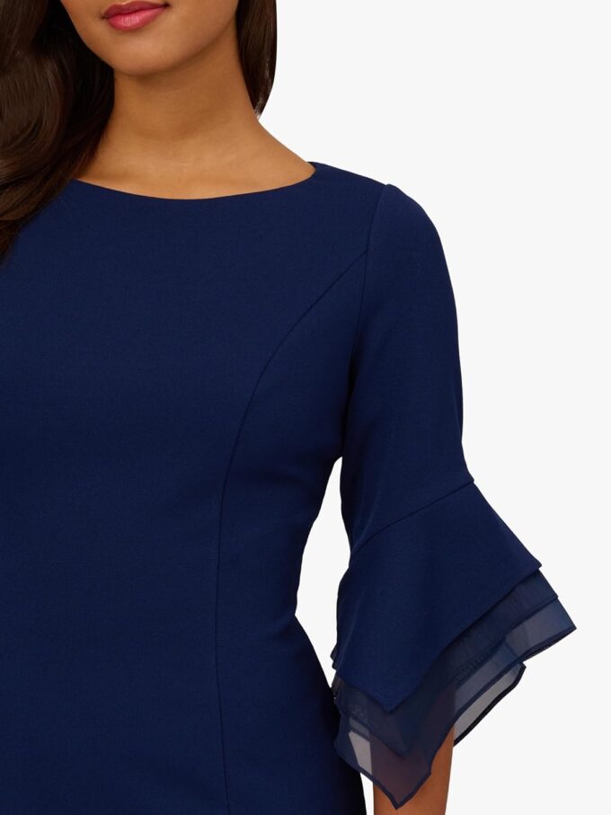 Adrianna Papell Women's Knit Crepe Tiered Sleeve Dress – Bild 2