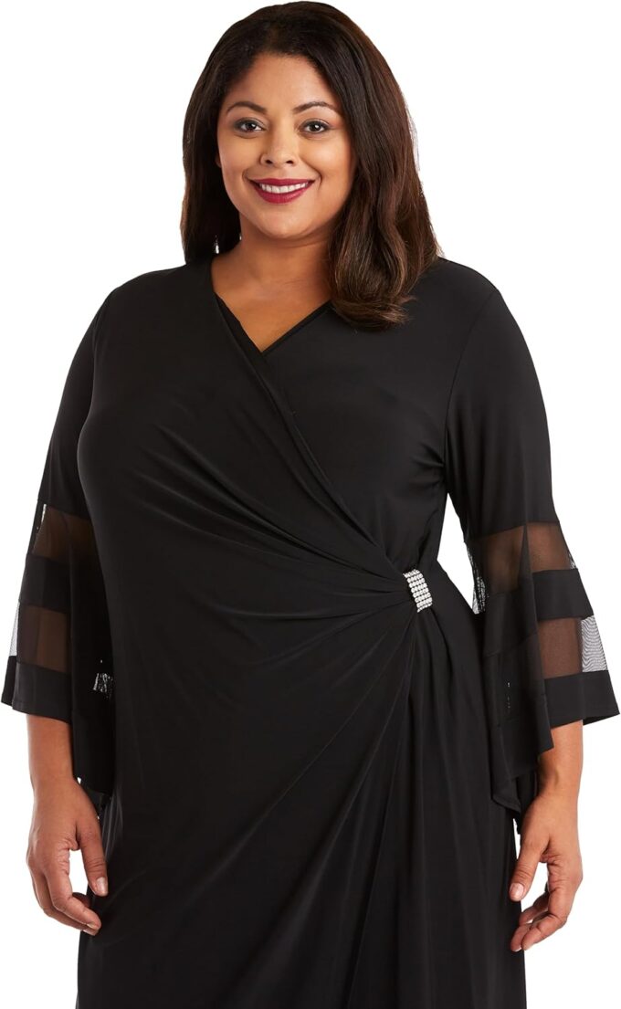 R&M Richards Womens Embellished lllusion Evening Dress – Bild 4