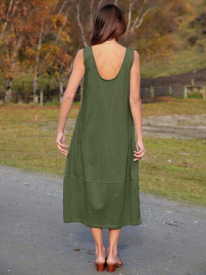 BerryGo Women's Loose Casual Midi Cotton Dresses Sundress Sleeveless Beach Summer Trendy Tank Top Dress with Pockets – Bild 5