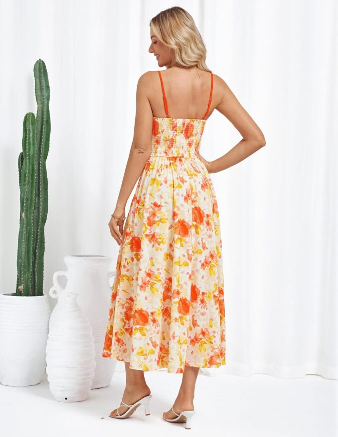GRACE KARIN Women's 2025 Summer Casual Floral Boho Dress Spaghetti Strap Flowy Beach Maxi Dresses – Bild 5