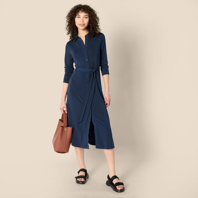 Amazon Essentials Women's Regular-Fit Matte Jersey Midi Length Dress – Bild 5