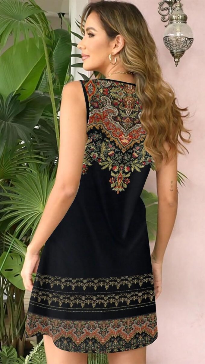 Summer Dresses for Women 2025 Sundresses Sleeveless Beach Swimsuit Cover Ups Spring Casual Loose Tank Tshirt Sun Dress – Bild 5