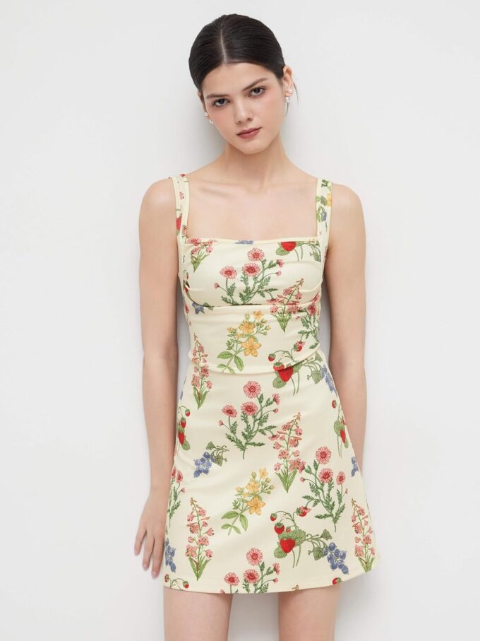 CIDER Women's Summer Floral Dress Square Neck Mini Dress Sleeveless Cute Sundress Party Dresses Trendy 2025 – Bild 2