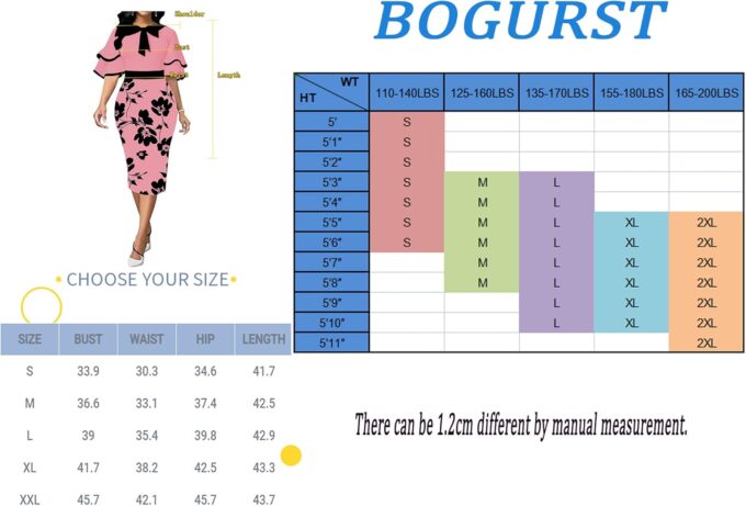 BOGURST Semi Formale Kirche Kleider für Frauen Bischof Ärmel Sexy V-Ausschnitt Bodycon Midi Kleider – Bild 3