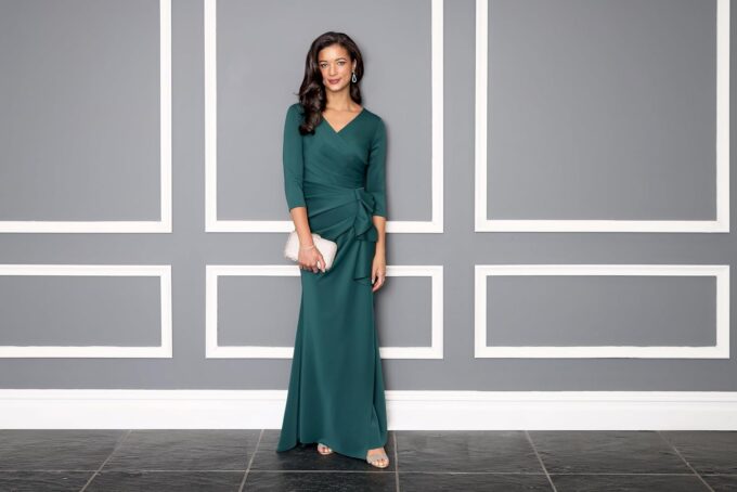 Alex Evenings Women's Long Surplice Dress – Bild 4