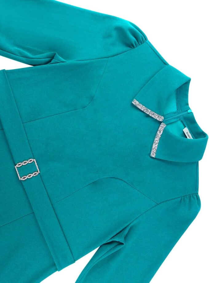 ONTINVA Damen-Kleid mit Peter-Pan-Kragen, für Arbeit, Business, Büro, Outfits, Kleider, Meerjungfrauen-Pailletten, Midi-Etuikleid – Bild 7